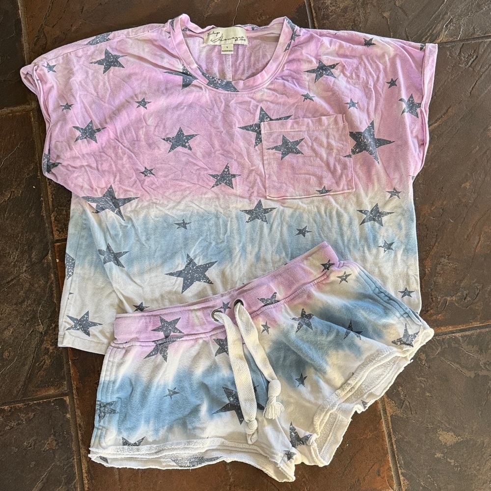 Vintage Havana Tie-Dye Star Pajama Set